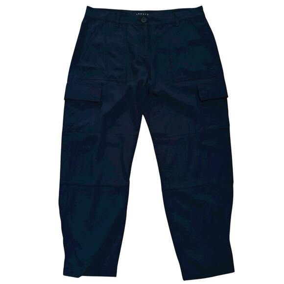 Theory Size 8 Hannon B Cargo Pants Navy Blue Missing Belt - Picture 1 of 5